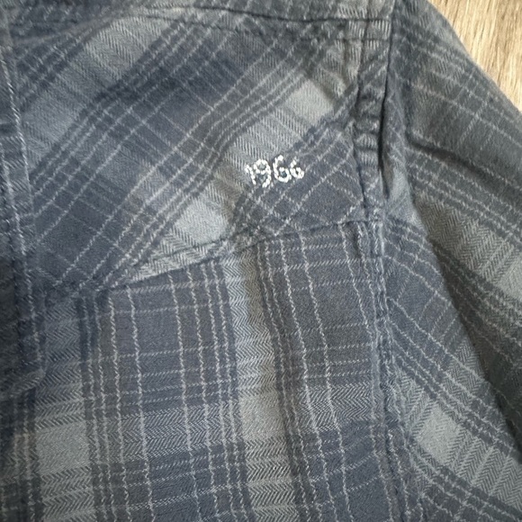 Vans Long Sleeve Flannel Plaid Dark Gray Button Down Size Large - Picture 3 of 6